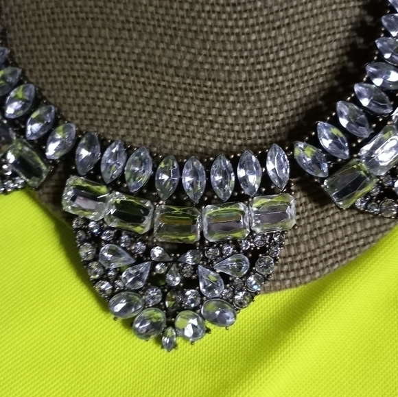 Baublebar goldtone rhinestone necklace statement runway - Picture 3 of 7